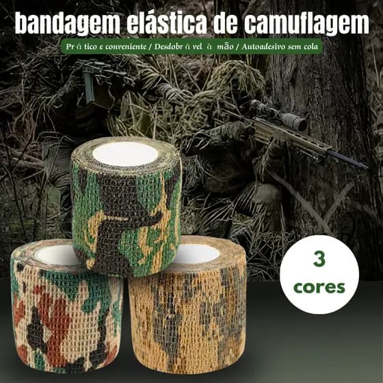 Fita camuflada Bandagem Atadura elástica respirável.