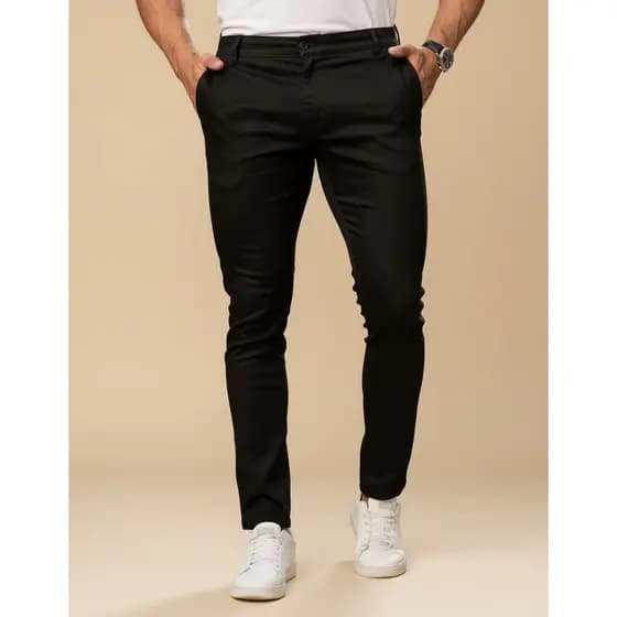 Calça Sport Fino Masculina Sarja Com Elastano Bolso Embutido Premium