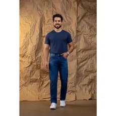 Calça Jeans Masculina Reta Tradicional Com Elastano Premium Casual Para Trabalho E Dia A Dia