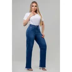 alça Jeans Feminina Reta Cintura Alta – O Equilíbrio Perfeito entre Conforto e Elegância!