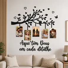 Painel Árvore Decorativa MDF para Fotos Família