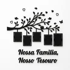 Painel Decorativo Família com Porta Retratos MDF
