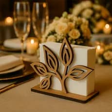 Kit 10 Porta Guardanapos Floral Linda Decoração Festa Casamento Aniversários em Madeira MDF