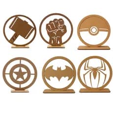 50 Centro de Mesa Heróis MDF Personalizado Decoração Infantil Festa Temática Super Heróis Poderosos Liga Personagens