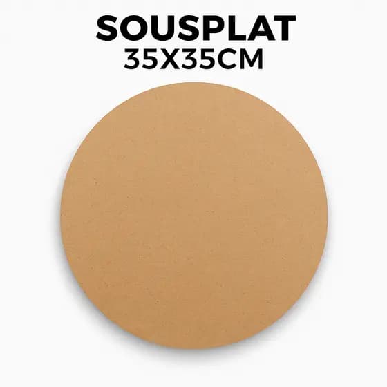 10 Sousplat MDF Cru 35x35cm – Base Decorativa para Artesanato, Pintura e Decoração de Mesa
