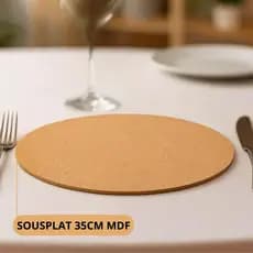 Kit 25 Sousplat MDF 35cm Redondo Cru Pintavel Mesa Posta Artesanato Decoração Pratos Casamento Festa