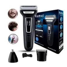 Maquina De Barbear tirar pelo nariz Cortar Cabelo fazer pezinho barbeador elétrico kemei 3x1 Recarregável