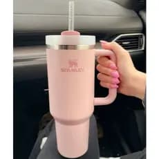 Copo Térmico Virginia 1200ml com Canudo – Mantém Gelado +12h! Garrafa Inox Lilás Rosa Pink Bege