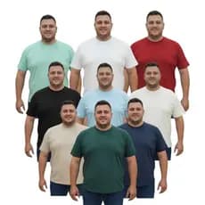 CAMISETA MALHA PERUANA 40.1 PLUS SIZE  LISA G1- G2 - G3 - G4 GRANDÃO MASCULINO conforto tendencia
