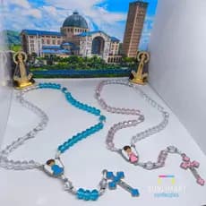 Terço infantil, terço azul, terço rosa,terço de anjinho,terço para batizado,lembrancinha de batizado
