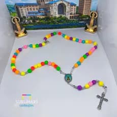 terço infantil colorido, terço de rosinhas, terço de Nossa Senhora Aparecida, terço para crianças