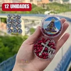 Kit 1 a 12 Terços Católicos Perfumados de Rosas com Medalha de Aparecida Terço Perfumado de Nossa Senhora Aparecida