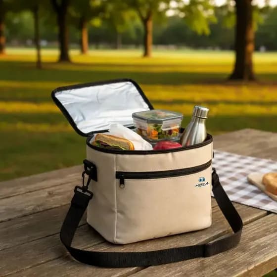 5 Bolsas Térmicas 7L Lancheira Marmita Cooler Antivazamento Impermeável Alça Ajustável Bolso Frontal