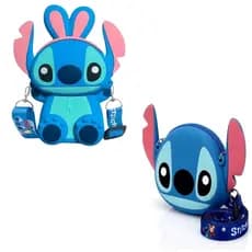 Bolsa Infantil Personagem Silicone Transversal Mini Bag Fashion Porta Moedas Presente Menina Menino