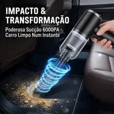 Aspirador Automotivo Portátil Sem Fio 6000PA Potente para Carro, Sofá, Teclado e Limpeza Rápida