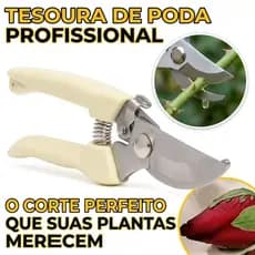 Tesoura De Poda Profissional 17,5cm Aço Inox Jardim Flores