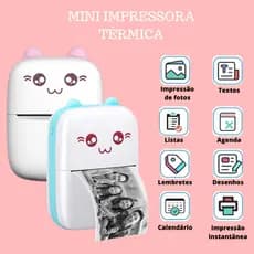 Mini Impressora Térmica Portátil Dos Desenhos Animados Da Foto Impressora De Impressão Sem Fio Bluetooth Para Android Ios