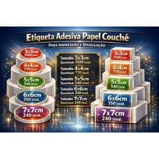 SUPER KIT Etiquetas Adesivas Premium em Papel Couchê Fosco Destaque Sua Marca