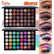 Paleta de Sombras com 40 Cores - Acabamento Matte e Shimmer, Alta Pigmentação, Efeito Esfumado e Longa Duração-UF