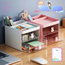 Organizador De Mesa Porta Lápis Caneta Com Divisorias De Gaveta Multiuso