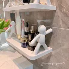 Suporte Prateleira Organizador Porta Shampoo Com Suporte De Adesivo Plástico Para Cozinhas E Banheiros Boneco