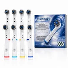 Kit 8 Cabeças de Reposição Fangs Clean Escova Elétrica Compatível com Oral-B Refil Escova Elétrica Essencial+