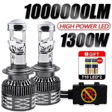 H7 H4 H11 LED Lente Do Projetor Farol H8 9005 9006 HB3 HB4 Lâmpada Carro 6000K Canbus Turbo Alta Potência Mini Auto/Moto