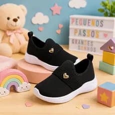 Tênis Feminino Infantil Meninas Calce Fácil Confortável Macio Leve Antiderrapante Dia Dai Promoção