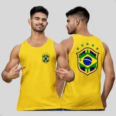 Camisa Regata Masculina Brasil regatas academia Copa Moda Verão Lançamento top