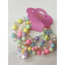 pulseira de miçangas arco-íris para meninas kit com 4 pulseiras