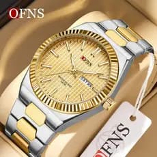 OFNS 5320 Moda Masculina Relógio De Quartzo Aço Inoxidável Esportes Original À Prova Dwaterproof Água Luz Da Noite Data