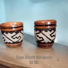 Copo de Barro Marajoara 50 ML, Dose, Shot (unidade)- Produto Artesanal - Africano- Indigina