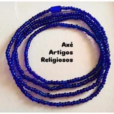 Guia de proteção Ogum, miçangas azul com firma, fio de Umbanda, Candomblé ,Axé, Fé