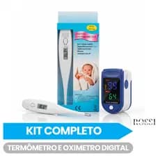 Kit Termometro Digital Clinico + Oximetro Dedo Digital Pulse Portátil G-Tech