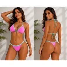 Biquíni De Fita Para Bronze Marquinha Com Regulagem Cortininha Bojo Removivel Tendência Moda Ver
