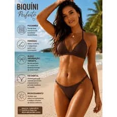 Biquíni De Fita Regulagem Dental Marquinha de Bronze Bojo Removível Marrom Aviador Tendência Moda Verão