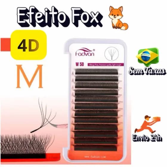 Cílios Fadvan 4D curvatura M Efeito Fox eyes efeito delineador lash designer extensão de cílios