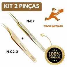 Pinça alta precisão Nagaraku N07 extensão de cílios lash designer volume egípcio volume brasileiro volume russo