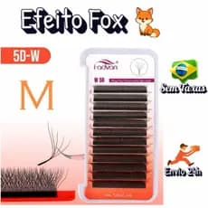 Cílios Fadvan 5D curvatura M para efeito fox eyes raposa delineador, lash designer extensão de cílios Fio Preto