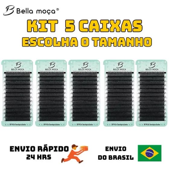 5D Extensão de Cílios kit 5 caixas Cílios Bella Moça 5D W Volume Egípcio lash designer