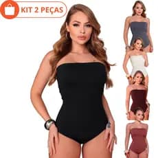 Kit 2 Body Feminino Tomara que Caia Suplex Premium Cores Variadas Moda Casual