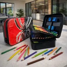 Estojo Box Organizador para escola Grande e Divisórias c/52 espaços Spider