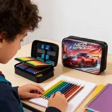 Estojo Box Organizador para escola Grande e Divisórias c/52 espaços Neo Speed