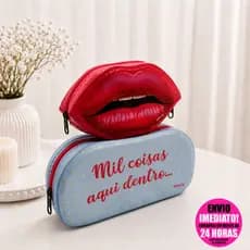 Kit 2 Peças Necessaire + Boquinha Organizador Viagem Dia a Dia Maquiagem Portatil Impermeável e Compacta Mil Coisas