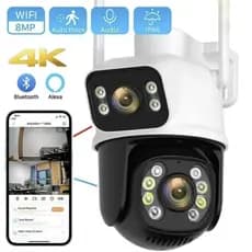 Camera Externa Ip a Prova D'água Wifi Dupla 2 Em 1 com Visao Noturna C/ Infravermelho Câmera De Vigilância APP ICSEE