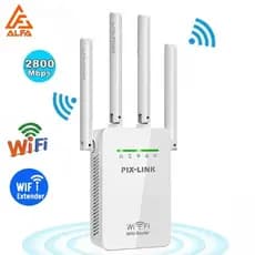 Repetidor e Roteador Wifi 4 Antenas Amplificador De Sinal 2800M Pix-link