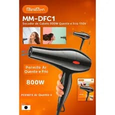 Secador de Cabelo MiniMen MM-DFC1 800W 110V – Ar Quente e Frio, Compacto e Leve