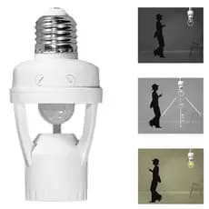 Kit 4 Sensor De Presença Movimento 360º Com Fotocélula Para Lâmpada Soquete E27