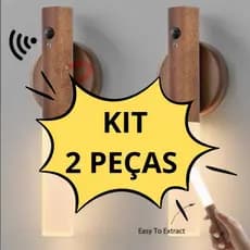 KIT 2 Luz Noturna Inteligente com Sensor LED Lâmpada Magnética Recarregável De Parede ou Cabeceira para Casa MT253 ( 6 )
