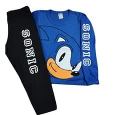 Pijama Menino infantil Do Sonic Conjunto 100% Algodão